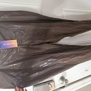 SHEIN Shiny Brown Ankle Pants